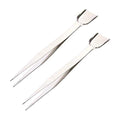2 Pcs Stainless Steel Handy Tweezer with Scoop Diamond Tweezer for Rhinestone Gems Crystals Beads