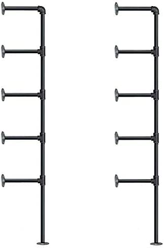 Industrial Pipe Wall Shelf 14-inch Deep 2-Pack - DIY Open Bookshelf & Home Organizer