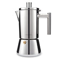 Stainless Steel 12-Cup Stovetop Espresso Maker - Silver 17.5 oz Induction Moka Pot