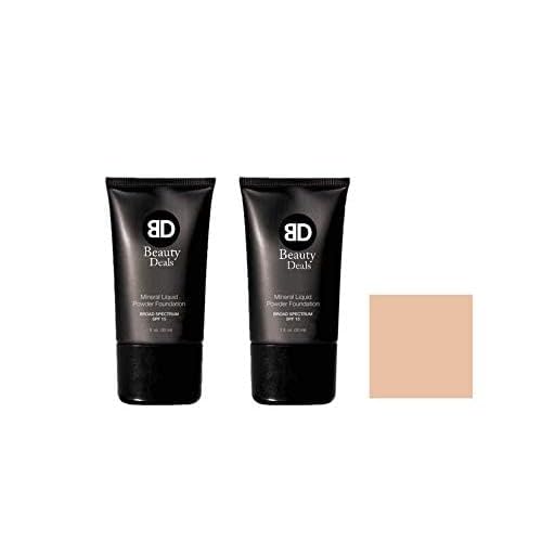 Mineral Liquid Powder Foundation Broad Spectrum SPF 15 Pack of 2 (Porcelain)