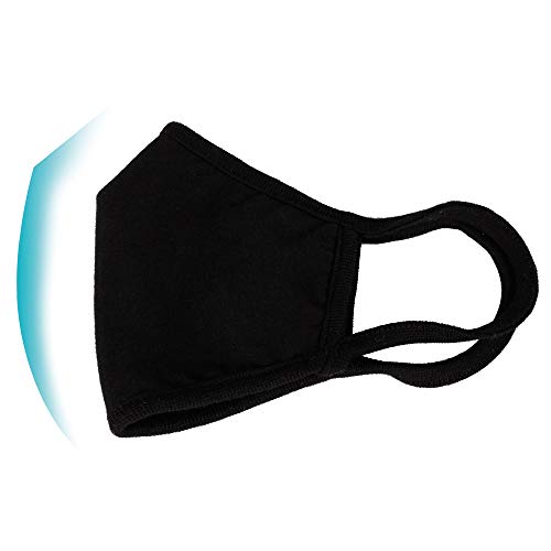 WITHMOONS 3PCS Cotton Face Mouth Mask Cool Mesh Cloth 3 Layers Facial Reusable Washable Nose Bridge Wire Black for Women Men