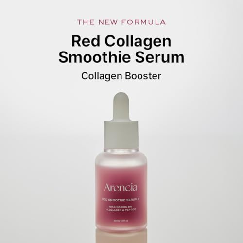 ARENCIA Red Collagen Jello Skin Trio - Poreless Skin Routine [Rosehip Rice Mochi Cleanser + Overnight Glow Mask Serum + Red Smoothie Serum]
