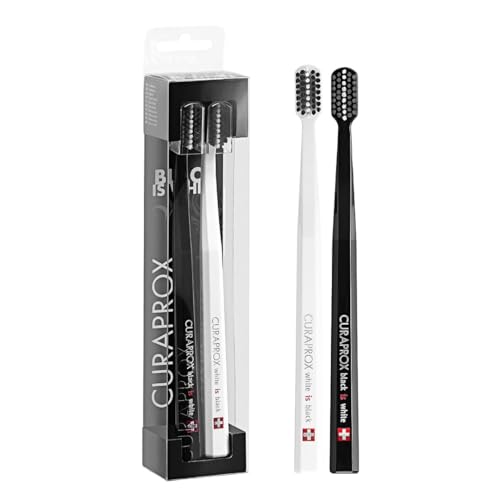Curaprox Toothbrush Duo - Black and White 2-Pack Extra Soft Whitening Set