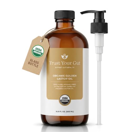 Trust Your Gut USDA Organic Castor Oil 16oz Glass Bottle - 16 Ounce / Single Pack