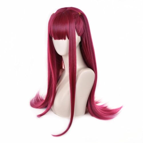 Anime Cosplay Wig Rose Red Long Straight Pigtails - Halloween Costume - Variation of THIS listing Rose Red-3