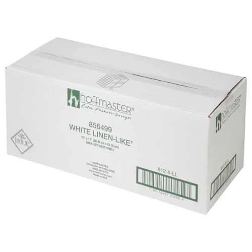Hoffmaster Linen-Like Disposable Guest Towels 500 Pack, 12x17 Inches, 1/6 Fold, White