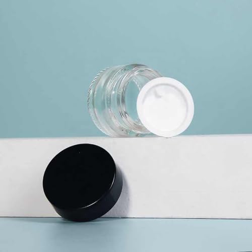 90 Pack 5ml Glass Lip Balm Containers with Airtight Lids - Refillable Cosmetic Jars for Skincare & Travel