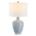SAFAVIEH Henron 26-Inch Blue Ceramic Table Lamp with Fabric Shade