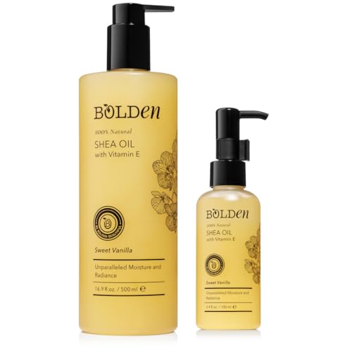 Vanilla Shea Body Oil with Vitamin E - Light Moisturizer for Dry Skin - 16.9 Fl Oz - Pack of 1