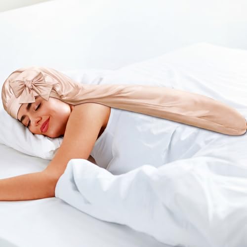 Chic 3-Pack 40-Inch Satin Bonnet for Sleeping Long Hair Protection