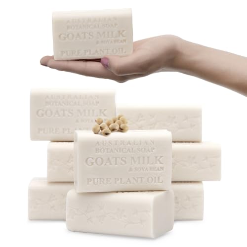 Goat Milk Soap Bars with Shea Butter & Soya Bean Oil - 6.6 OZ Pack of 8, Sensitive Skin