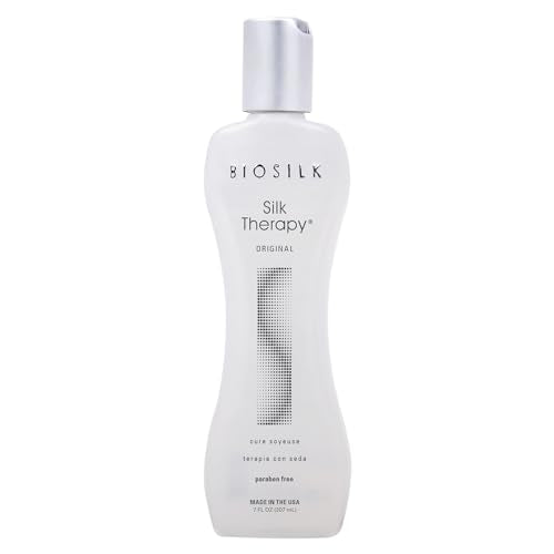 BioSilk Silk Therapy Original, Reconstructing Leave-In Hair Treatment, Adds Shine, Smooths & Prevents Split Ends, Sulfate-Free, Paraben-Free, Cruelty-Free, 7 Oz