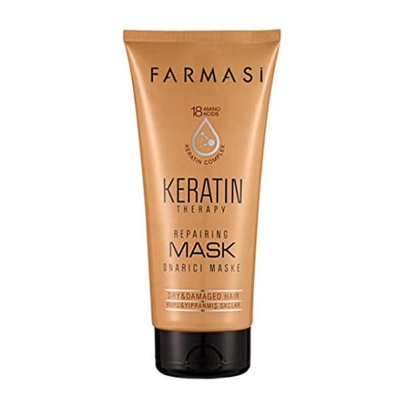 FARMASi Professional Keratin Therapy Repairing Hair Mask, Deep Repair & Moisture Care for Dry Damaged Color Treated Hair, Smoothness Shine Support, 6.7 fl oz