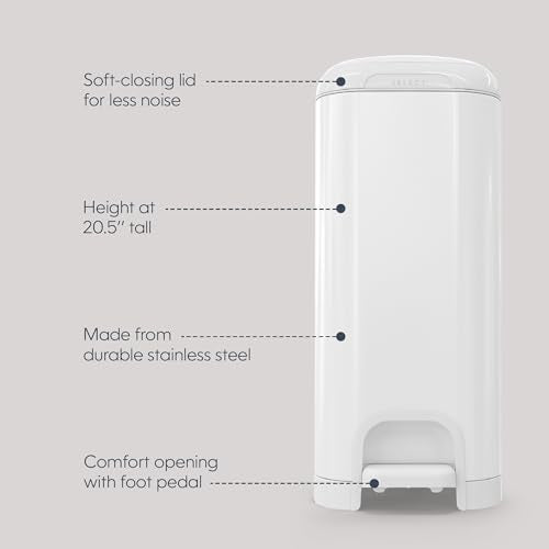Lily White Diaper Genie Select Stainless Steel Diaper Pail Gift Set with 2 Jumbo Refills