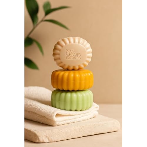 Nag Champa Soap Gift Set - 6 Bars (5.2 oz / 150gms Each) - 2 Bars of Nag Champa, Sandalwood, and Patchouli.