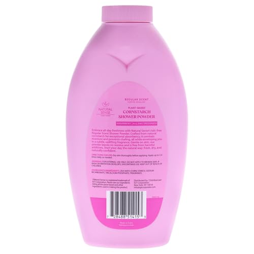 Plant-Based Cornstarch Shower Powder - Regular Scent, 10 oz, Pack of 3
