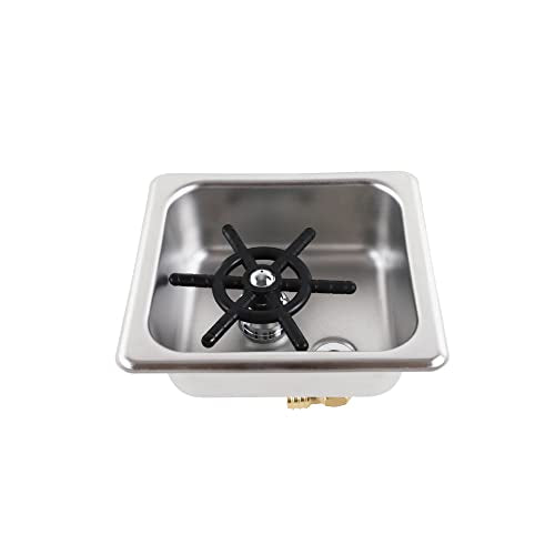 Glass Rinser for Kitchen Sink - Satin & Black, 6.9x6.4x4.4 Inches - Commercial Grade