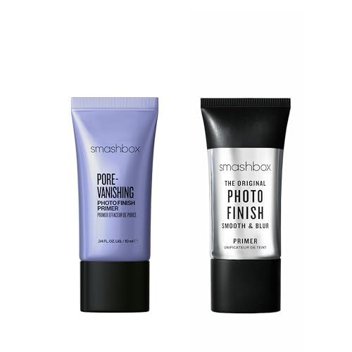 Smashbox Original Photo Finish Smooth & Blur Primer + Pore Vanishing Primer Travel Set | Includes Photo Finish Primer to Smooth & Blur Skin, 0.34 Fl Oz + Vanishing Primer to Minimize Pores, 0.34 Fl Oz
