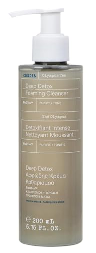 KORRES Olympus Tea Foaming Cream Cleanser - Daily Face Wash for All Skin Types, 6.76 fl oz