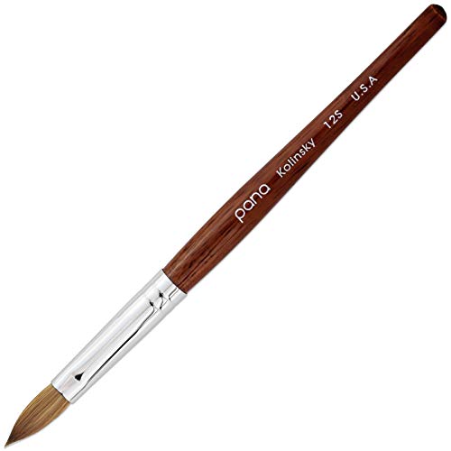 Acrylic Nail Brush Size 12 Oval Crimped Kolinsky Hair with Mahogany Handle