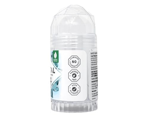 Crystal Essence Unscented Mineral Deodorant Stick Pack of 12 - 24-Hour Odor Protection, Aluminum & Paraben Free