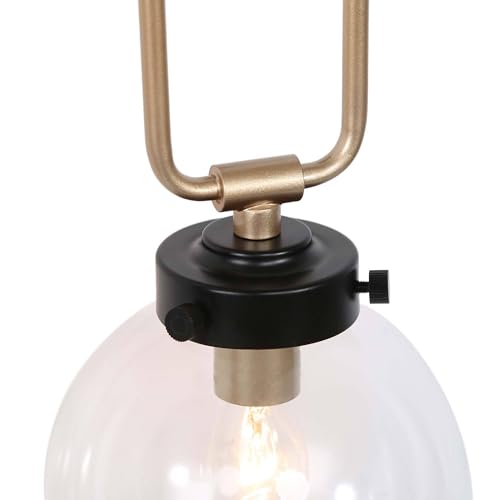 KSANA Black & Gold Wall Sconce - 1-Light Mid-Century Modern Wall Lighting for Bedroom & Living Room, Clear Globe Shade