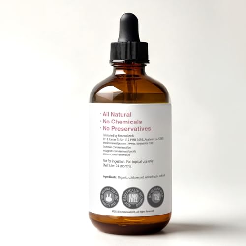 Organic Sacha Inchi Seed Oil - 100% Pure Cold Pressed Face, Body & Hair Moisturizer - 4 fl oz