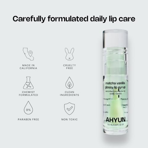 Matcha Vanilla Lip Gloss Syrup - Hydrating, Non-Sticky, Vegan Lip Care