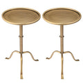 RattanView Bronze Metal Martini Side Table 2 Pcs Small Round Drink Table
