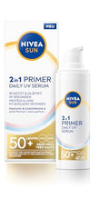 NIVEA SUN 2in1 Daily UV Serum & Primer - Lightweight Face Makeup Base, 30ml