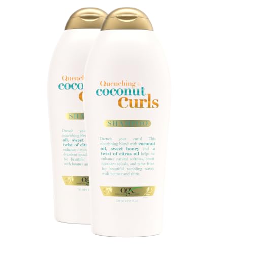 OGX Quenching + Coconut Curls Shampoo 25.4 Fl Oz Pack of 2 – Hydrating Curly Hair Care