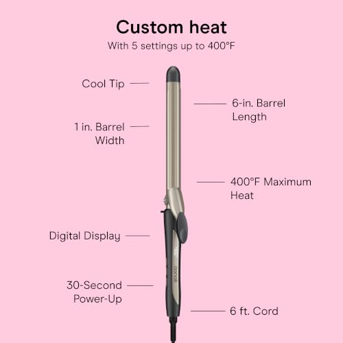 INFINITIPRO Conair 1-Inch Ceramic Curling Iron with Adjustable Heat