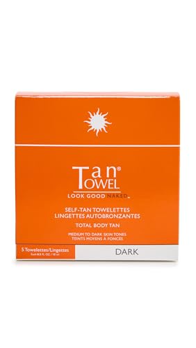 TanTowel Dark Full Body Self-Tanning Towelettes - 5 Pack, 0.5 fl oz Each