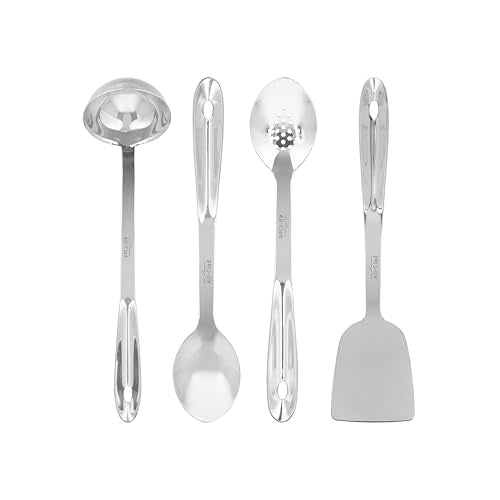All-Clad 5-Piece Stainless Steel Kitchen Utensil Set - Cooking & Serving Tools with Caddy