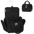 Hanging Toiletry Bag for Women - Travel Makeup Organizer with Brush Compartment, Portable Toiletry Bag with Removable Dividers for Full-size Container, Lightweight Cosmetic Case for Trip - Black