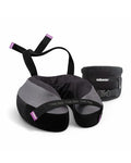 Deluxe Travel Neck Pillow with Seat Strap & Head Support - Black