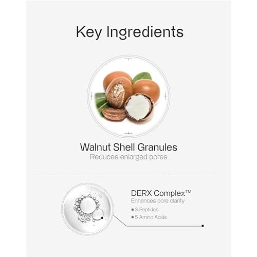 Oganacell DERX Cleanser - Walnut Cleanser for Clogged Pores, Gentle Daily Exfoliant for Smooth Skin, Korean Skin Care Face Wash, 4.05 fl oz