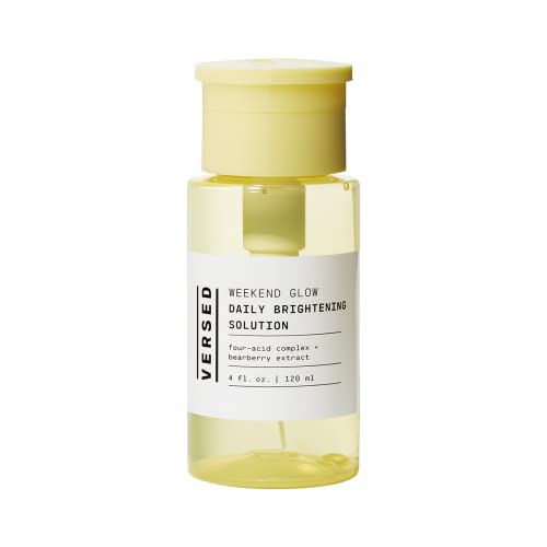 Versed Weekend Glow Daily Brightening AHA Liquid ? Gentle Exfoliating Toner with Vitamin C and Botanicals ? Helps Visibly Improve Skin Clarity and Tone (V1 Weekend Glow - 4 Fl Oz (Pack of 1))