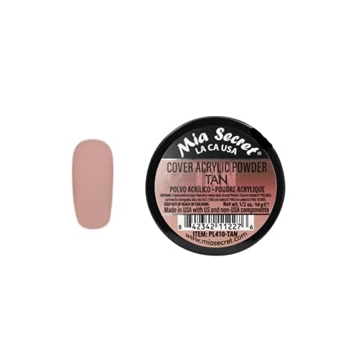 Mia Secret Cover Tan Acrylic Powder MADE IN USA Multiple Sizes (1/2 oz)