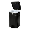 Nevink 12L Outdoor Dog Waste Trash Can with Lid, Odor Proof Foot Pedal, UV-Resistant Back Yard Waste Station (Black)