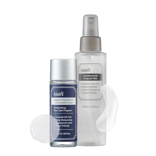 [DearKlairs] Fundamental Ampule Mist + Unscented Toner Set, Korean Skincare Routine