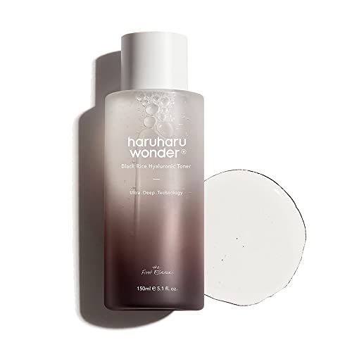 haruharu Wonder Black Rice Hyaluronic Toner, Deep Hydration, Glass Skin, Hyaluronic Acid, Lavender Oil, Skin Plumpling, Korean Skincare, Vegan, Cruelty-Free, 5.1 fl.oz