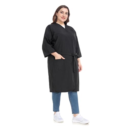 Salon Client Gown Robe Cape with Snap Closure - Kimono Style Hair Salon Smock