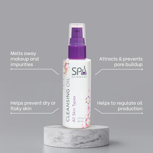 SPA SCIENCES - Cleansing Oil - Made in the USA - With Green Tea, Chamomile Extracts - Soothe, Hydrate, Cleanse - Vegan - For All Skin Types - 2oz