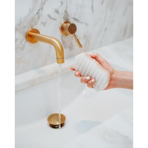 Bathorium Konjac Walnut Shell Body Sponge, Gently Cleanses Skin, Ideal for Daily Use, Made with Hand-Harvested Asian Konjac Root, Softens & Revitalizes, 1 Sponge