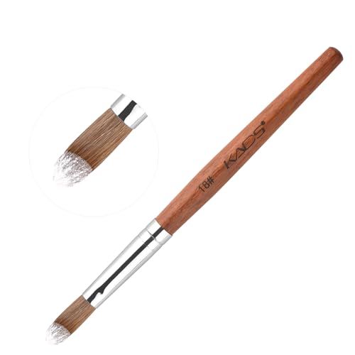 Nail Acrylic Brush Kolinsky Oval Crimped Shape 18# - Wooden Handle, Professional Nail Art Tool