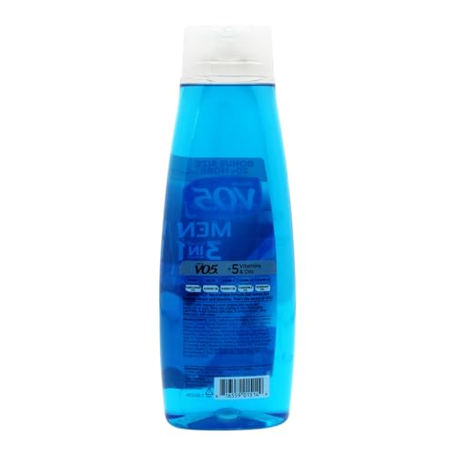 Alberto VO5 Men 3 in 1 Fresh Ocean Surge - 3 in 1 Shampoo Conditioner and Body Wash - With 5 Oils and 5 Vitamins - Energizing Ocean Scent - 15 oz
