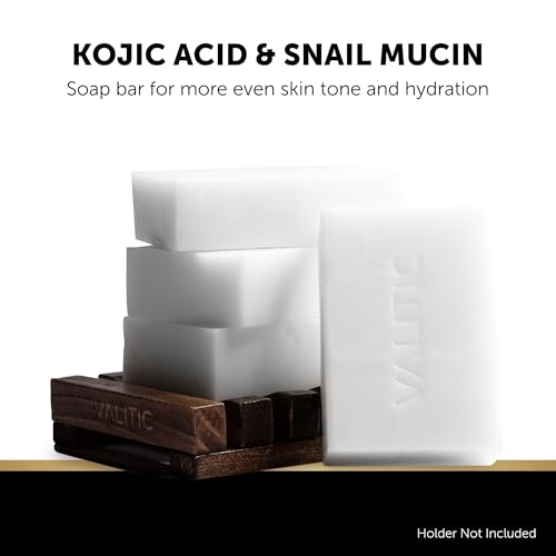 VALITIC Snail Mucin Kojic Acid Soap Bar 4 Pack - Anti-Aging & Skin Brightening