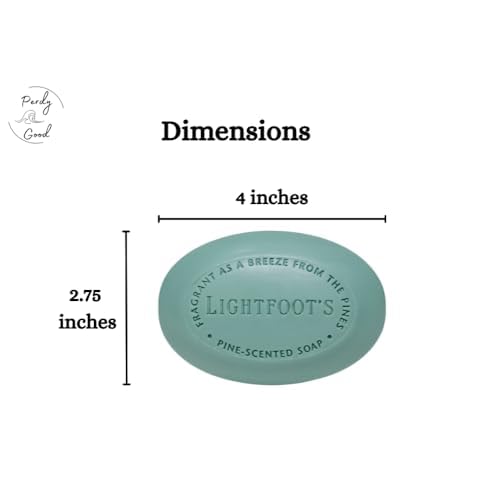 Lightfoot's Pine Soap for Men (Set of 4 Bars) All Natural Pine Scented Mens Athletic Soap for Body or Hands