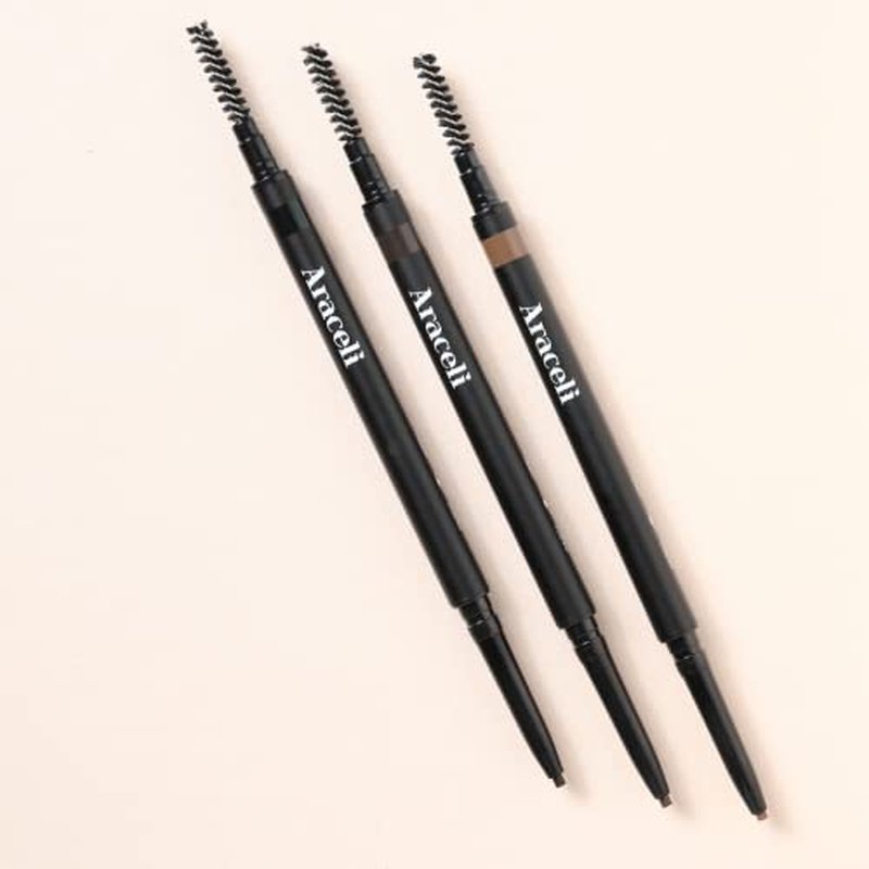 Araceli Beauty Eyebrow Pencil - Ultra-Slim Precision Tip and Spoolie, Long-Lasting, Water-Resistant and Smudge-Proof Brow Pencil - Natural Brow Definer, Fills Sparse Areas (Dark Brown)